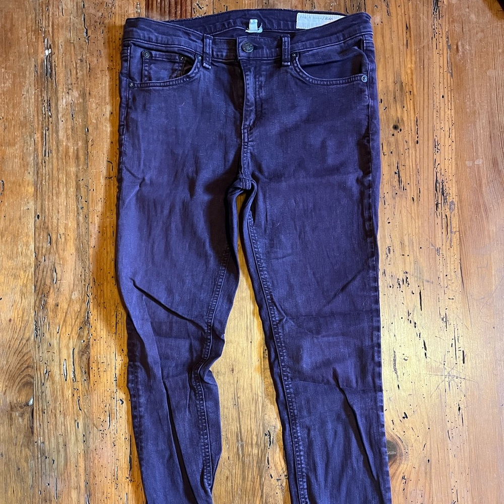 Purple Rag and bone skinny jeans